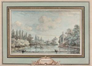 ANDRIESSEN Jurriaan 1742-1819,Barque sur une pièce d'eau,Beaussant-Lefèvre FR 2019-10-11