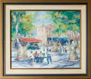 ANDRIYA FILIPOVIC Andrea,Place de village en Provence,1991,Cannes encheres, Appay-Debussy 2023-05-05