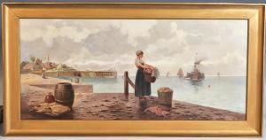 ANDRIZ R,A Dutch girl waiting on the quayside,Tring Market Auctions GB 2009-09-25