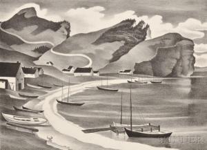 ANDRUS Vera Eugenia 1895-1979,Two Quebec Shore Views:,1936,Skinner US 2014-09-19