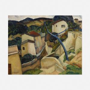 ANGAROLA Anthony 1893-1929,Village of Cagnes,1929,Rago Arts and Auction Center US 2021-12-08