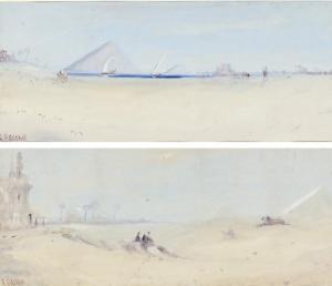 ANGE Hassan 1900-2000,In the desert; and The Pyramids,Christie's GB 2007-12-12