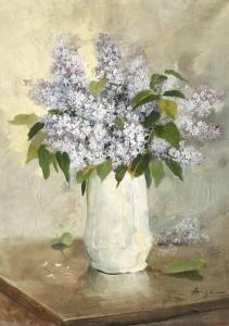 ANGELESCU Nicolae 1896-1916,Vase with Lilac,Artmark RO 2017-12-19