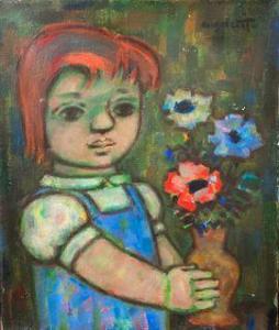 ANGELETTI Alfred 1919-1991,Petite fille au bouquet,Boisgirard - Antonini FR 2021-10-19