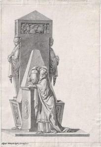 ANGELIS de Pietro,Neoklassizistisches Grabmal mit römischer Dame,Galerie Bassenge 2017-05-26
