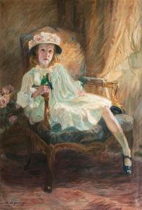 ANGERMEYER Hermann 1876-1955,Girl with Budgies,Stahl DE 2016-04-23