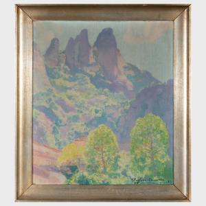 ANGLADA CAMARASA Hermenegildo 1871-1959,Arboles de Montserrat,1938,Stair Galleries US 2022-12-07