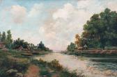 ANGLADE Gaston Vincent 1854-1919,Sommerliche Flusslandschaft,Dobiaschofsky CH 2010-11-10