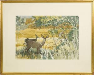 ANGLISS George 1921-1991,Mule Deer, Bridesvilles, B.C.,Lando Art Auction CA 2019-05-05