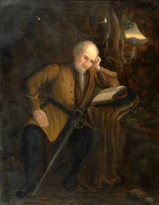 ANGLO AMERICAN SCHOOL,18th century style, a seated gentleman with claymo,Charterhouse GB 2008-01-18