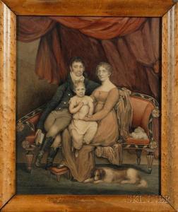 ANGLO AMERICAN SCHOOL,Family Portrait with Sleeping Spaniel.,1811,Skinner US 2008-11-01