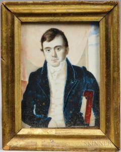 ANGLO AMERICAN SCHOOL,Portrait Miniature of a Young Man in a Blue Coat,Skinner US 2017-11-04
