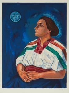 ANGUIANO Raúl 1915-2006,Woman with moon figure,John Moran Auctioneers US 2024-04-23