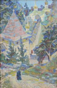 ANIKEEV Mikhail Kornilovich 1925-2011,Pegory Monastery,1995,Brunk Auctions US 2012-09-15
