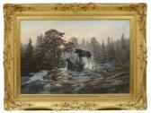 ANKARCRONA Alexis 1825-1901,Älgar,Uppsala Auction SE 2016-01-19