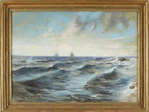 ANKARCRONA Alexis 1825-1901,Havsmotiv med skepp,Uppsala Auction SE 2015-03-17