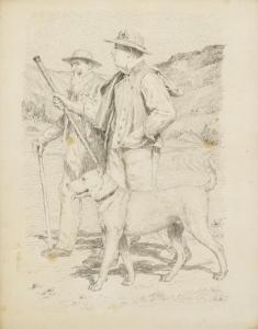ANKER Albert 1831-1910,Two walkers with a dog,Galerie Koller CH 2024-03-22