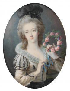 ANKER Johann Baptist,The portrait of a Princess Dietrichstein, holding ,Palais Dorotheum 2019-11-06
