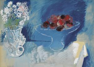 ANNENKOV Youri P. Georges 1889-1974,STILL LIFE WITH FRUIT BOWL AND BOUQUET,Sotheby's GB 2015-12-01