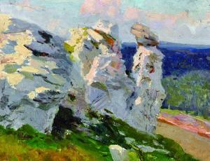 anokhin yuri vladimir nikolaevich 1926-1996,Rocky Landscape in the Urals,John Nicholson 2016-04-06