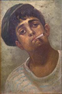 ANONYMOUS,A boy smoking a cigarette,Matsa IL 2018-07-18