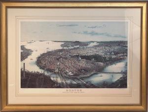 ANONYMOUS,A colored lithograph of a bird's eye view ofBoston from the North,Bonhams GB 2008-10-04