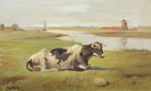 ANONYMOUS,A cow in a field,19th century,Bruun Rasmussen DK 2018-11-19