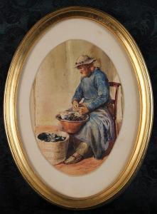 ANONYMOUS,A fisherman sat cleaning mussels,Wilkinson's Auctioneers GB 2015-04-26