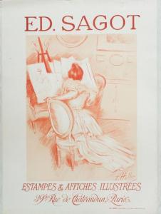 ANONYMOUS,A French exhibition poster for Edmond Sagot, Paul Caesar Helleu,Rosebery's GB 2017-09-05