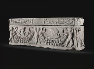 ANONYMOUS,A Marble Garland Sarcophagus and Lid of Publius Palaus Primitivus,Sotheby's GB 2015-11-24