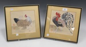 ANONYMOUS,A pair of Japanese watercolours on silk,Tooveys Auction GB 2018-08-09