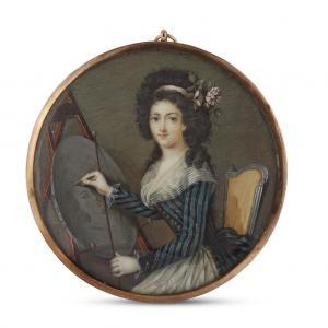 ANONYMOUS,A portrait miniature of a lady painter,18th century,Freeman US 2019-05-29