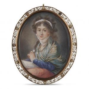 ANONYMOUS,A portrait miniature of a woman,18th century,Freeman US 2019-05-29