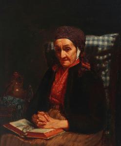 ANONYMOUS,A portrait of an elderly woman reading,1900,Bruun Rasmussen DK 2019-03-25