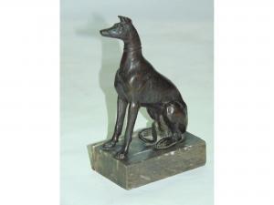 ANONYMOUS,A seated greyhound raised on a simple polished grey marble base,Wotton GB 2017-03-01