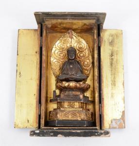 ANONYMOUS,A small Buddhist shrine, enclosing a figure of Buddha,Gilding's GB 2019-01-22