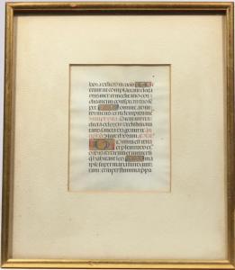 ANONYMOUS,ANTIQUE ILLUMINATED MANUSCRIPT PAGE,Butterscotch Auction Gallery US 2015-03-22