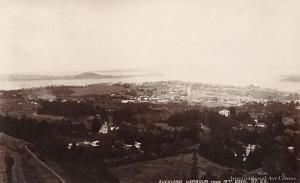 ANONYMOUS,Auckland Harbour from Mt Eden,International Art Centre NZ 2015-07-22