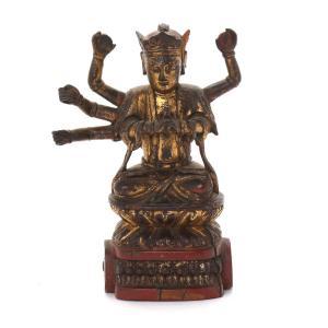 ANONYMOUS,Avalokitesvara seated on a double lotus throne,1900,Bruun Rasmussen DK 2019-08-22