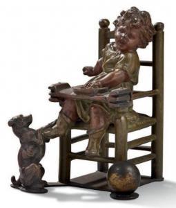 ANONYMOUS,bébé sur sa chaise,1900,Aguttes FR 2018-03-20