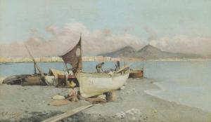 ANONYMOUS,Barche e pescatori nel Golfo di Napoli,1904,Meeting Art IT 2015-10-21