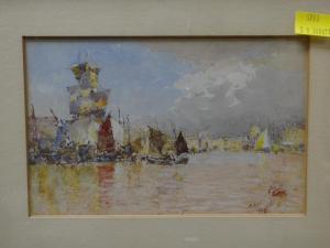 ANONYMOUS,believed continental port with tall ships,1912,Rogers Jones & Co GB 2017-06-30