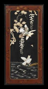 ANONYMOUS,birds flying over a stream amidst branches and vines,New Orleans Auction US 2014-03-15
