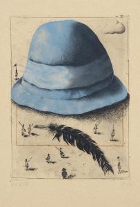 ANONYMOUS,Blue hat and feather,Bruun Rasmussen DK 2019-05-14