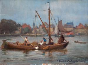 ANONYMOUS,BOATS APPROACHING THE HARBOR,1903,Bukowskis SE 2011-12-14