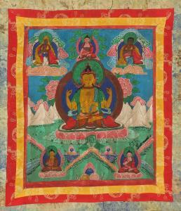 ANONYMOUS,Buddha Shakyamuni in a mountainous landscape surro,20th century,Bruun Rasmussen 2019-08-22