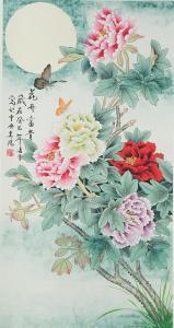 ANONYMOUS,Butterfly and peonies,888auctions CA 2014-04-10