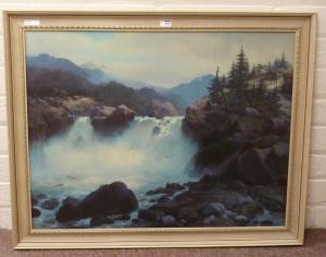 ANONYMOUS,Canadian Waterfall Mountain Landscape,David Duggleby Limited GB 2016-02-06