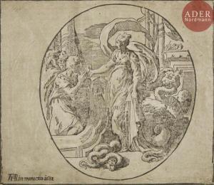 ANONYMOUS,Circé présentant à boire aux compagnons d\’Ulysse,1602,Ader FR 2018-12-05
