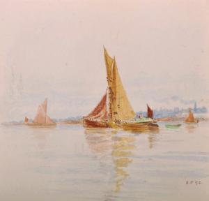 ANONYMOUS,Coastal Scene with Shipping,1892,John Nicholson GB 2014-09-24